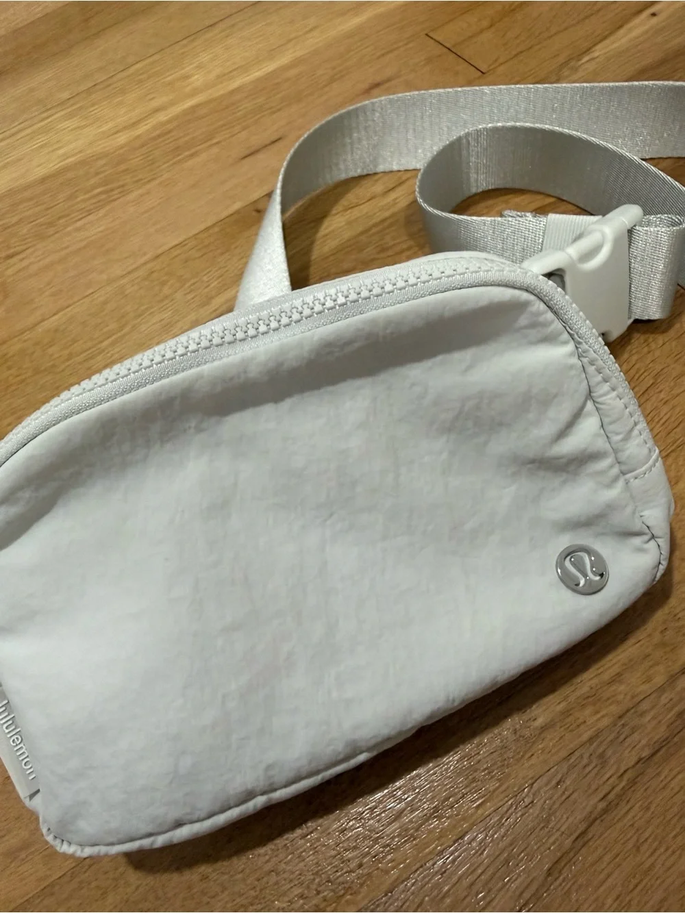 Lululemon Off-White Belt Bag with Silver Hardware